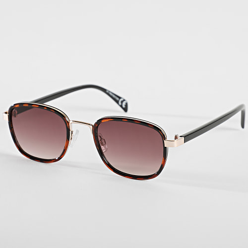 Lunettes De Soleil Doré Marron Dégradé Fauve