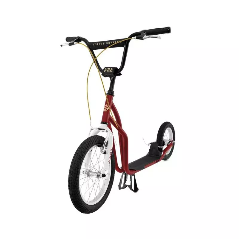 Trottinette grande roue STREET SURFING kb2 bordeaux blanc