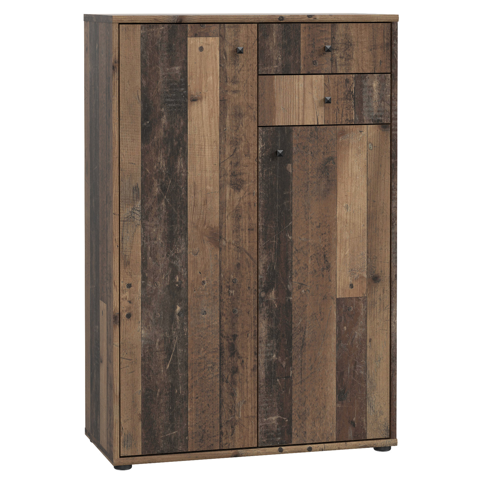 Kommode - Old Wood Vintage - 74 cm breit - 2 Türen - 2 Schubkästen