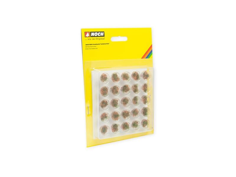 NOCH Begrasung Profi-Grasbüschel trockenes Gras, H0 Modellbau Grasbüschel grün, beige, mit braunem Flockenmuster, 1:87