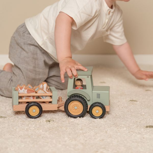 Little Dutch Tractor Met Trailer Little Farm FSC