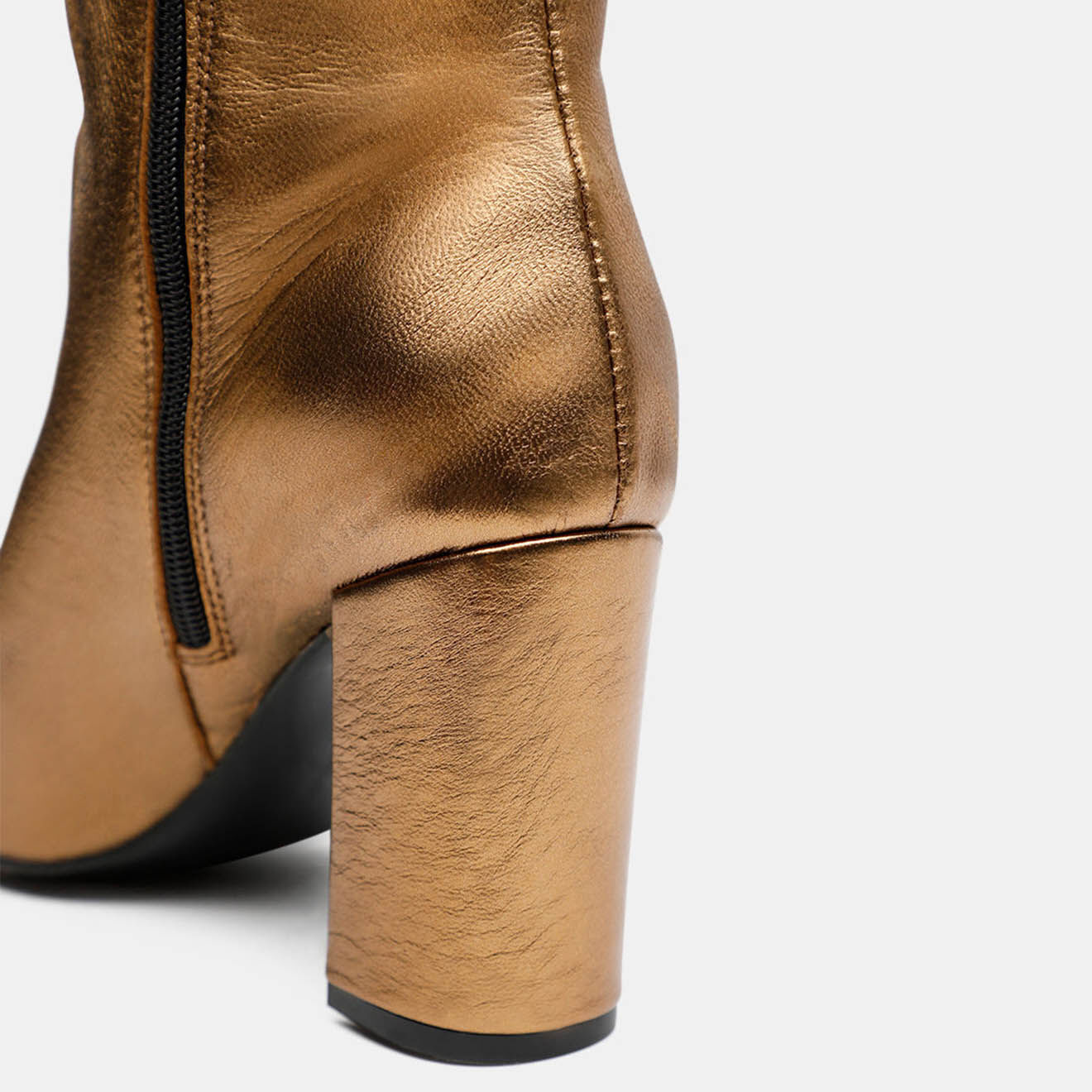 Tommy Hilfiger Bottines en Cuir à talon métallisées dorées - Talon 9 cm