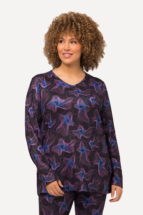 Ski-Funktionsshirt, Loop, V-Ausschnitt, Langarm, recycelt