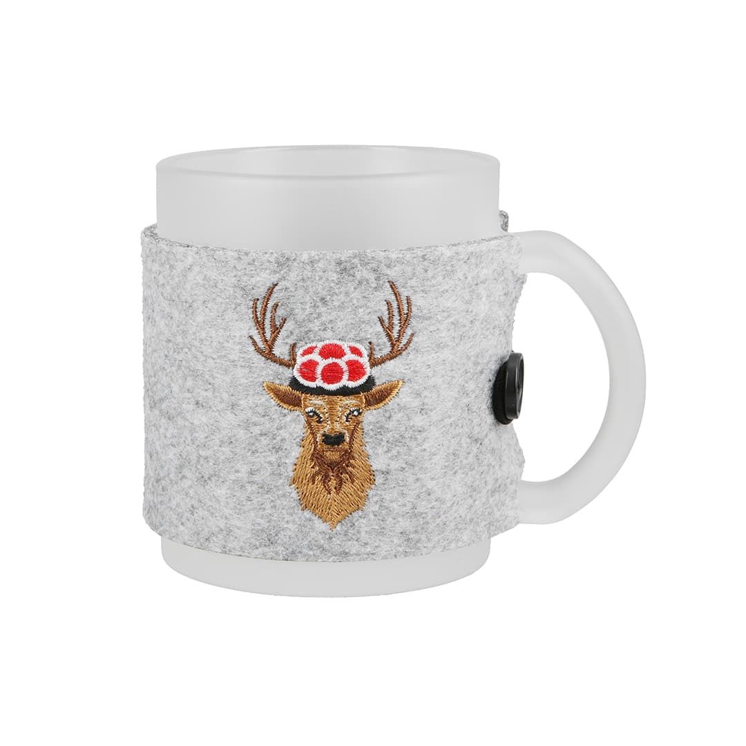 Glas Tasse Hirsch mit Hut