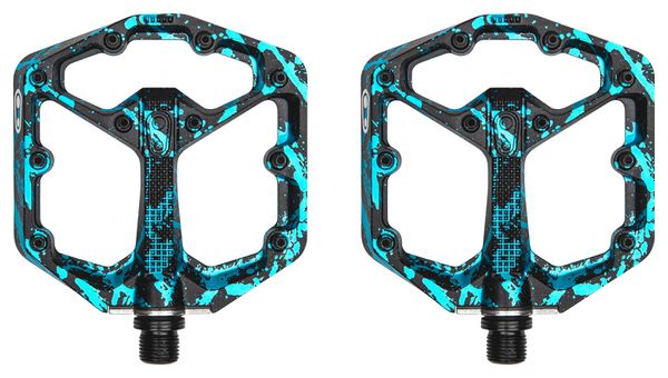 Paire de Pédales Plates Crankbrothers Stamp 7 Small - Splatter Edition Bleu