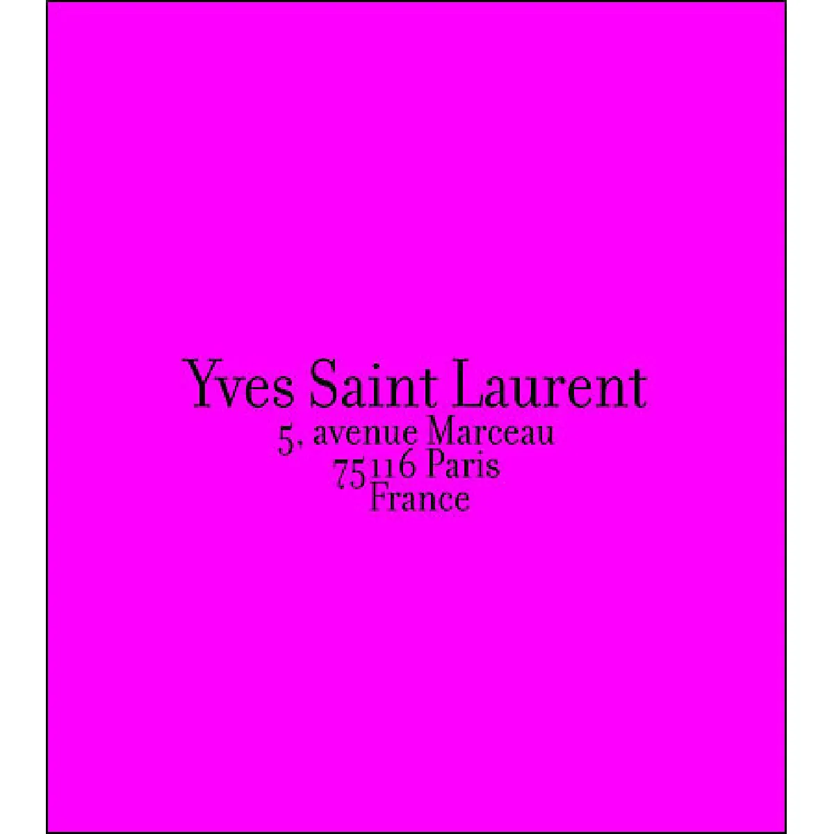Yves Saint Laurent : 5, avenue Marceau, 75116 Paris, France · Occasion