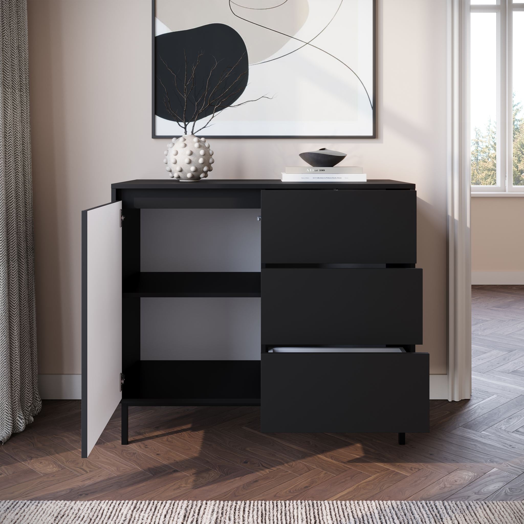 Orvana - Dressoir - Zwart - 103x50x90 cm