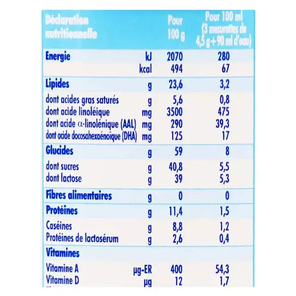 Nidal Lait en Poudre 2ème Âge 6-12m 800g