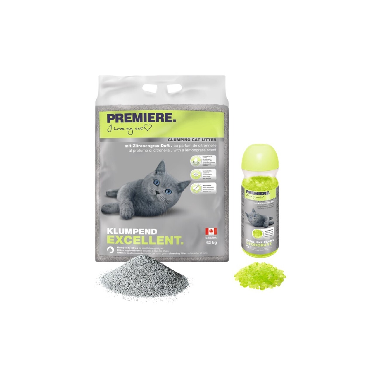 PREMIERE Excellent Zitronengras Klumpstreu 12kg mit Deodorant