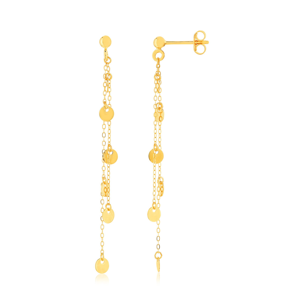 Boucles d'oreilles pendants or 375 jaune