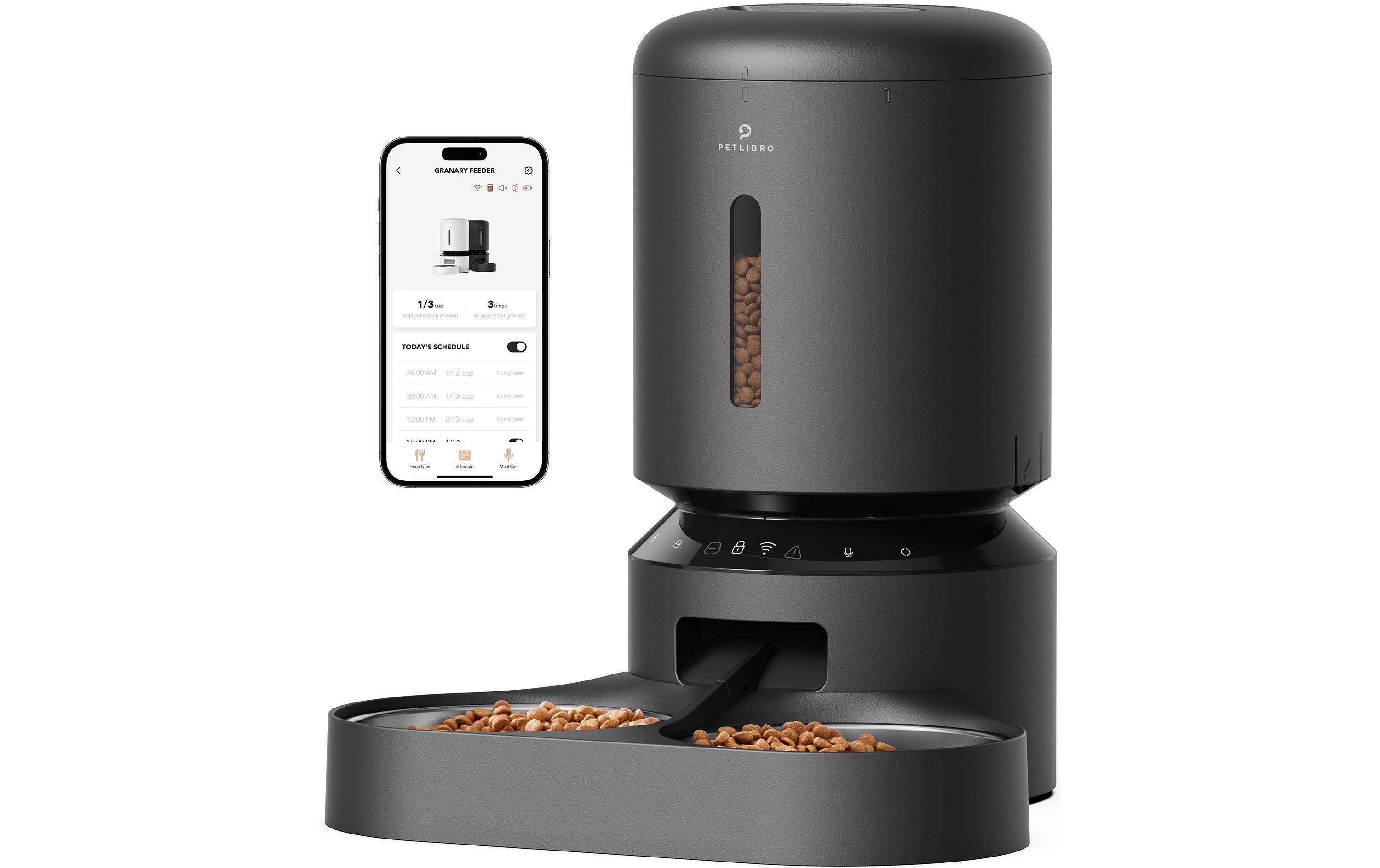Futterautomat WIFI Doppelfutterschale 5 l SchwarzAutomatische Futterstation