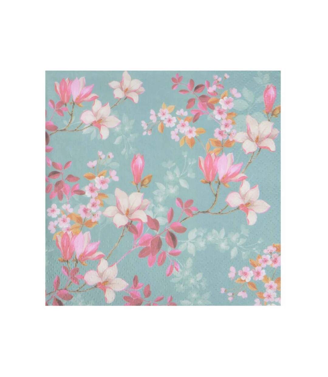 Paris Prix - Lot De 20 Serviettes En Papier magnolias 33x33cm Bleu