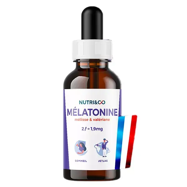 Nutri&Co Melatonina 1,9mg com Erva-cidreira e Valeriana, Formato Líquido 20ml
