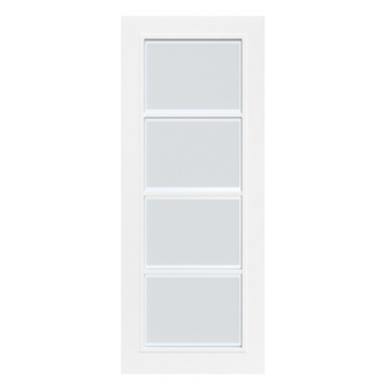 Arne & Bodil binnendeur ABB103 mat glas met blanke rand - wit afgelakt - glaslat wit