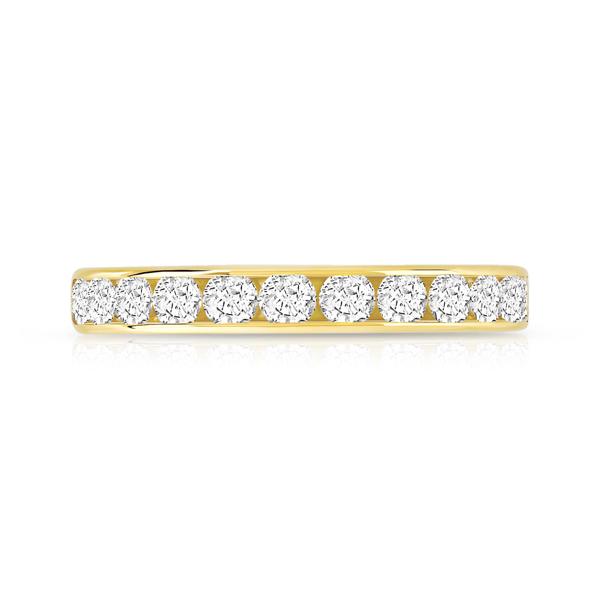 Alliance demi-tour or 750 jaune diamant