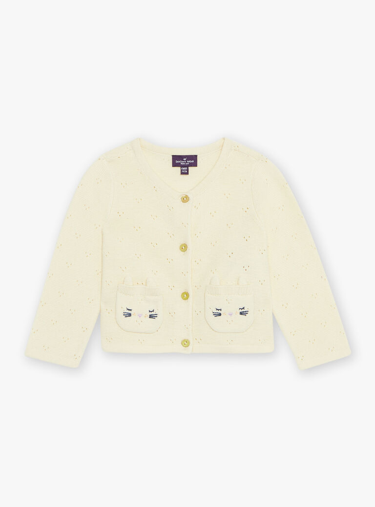 Gilet vanille en tricot à manches longues