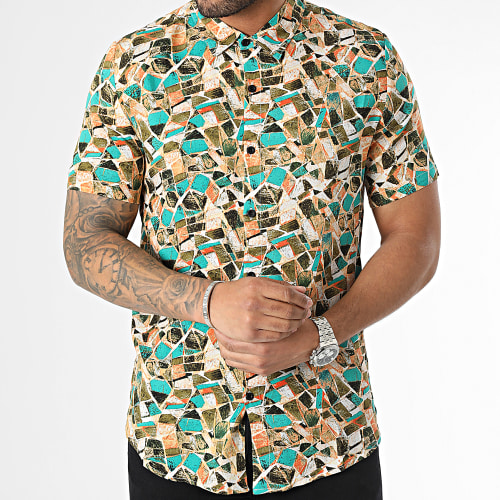Chemise Manches Courtes Beige
