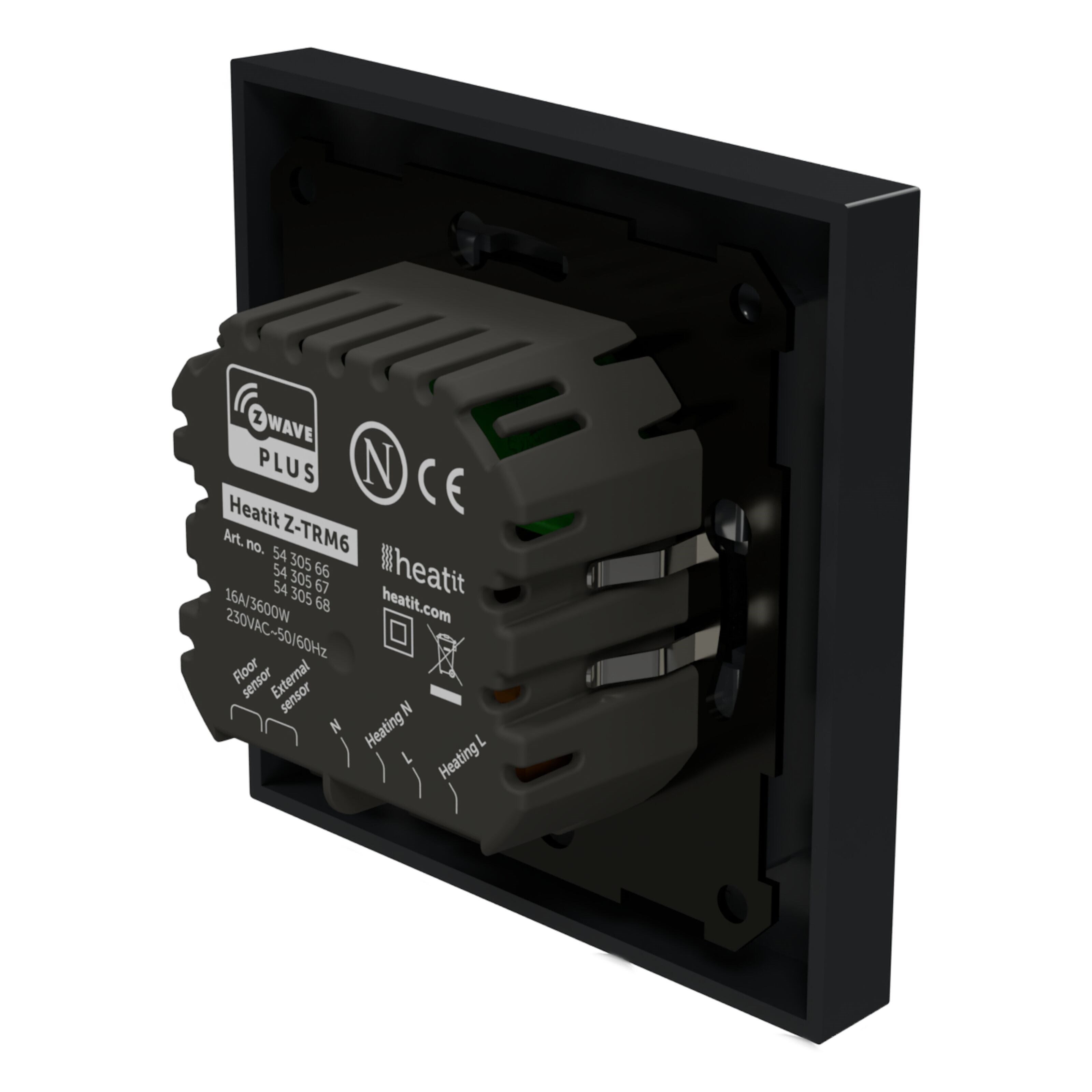 Heatit Z-TRM6 Termostat med Z-wave Black