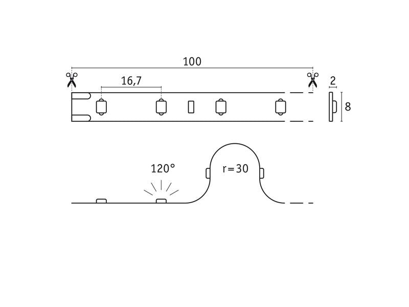 Paulmann Pro LED Strip Silver P25 5m 20W 300 lm/m 60LEDs/m 24 V ProStrip Silver P25