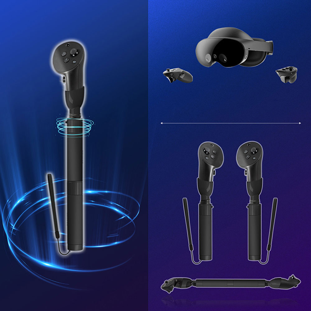 (2er Set) Meta Quest / Oculus Quest 2 / Pro Controller Silikon Grip Griffverlängerung - Schwarz
