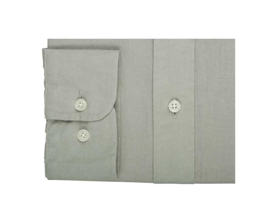Chemise manches longues coton et lin Vert tilleuil - COLTEN