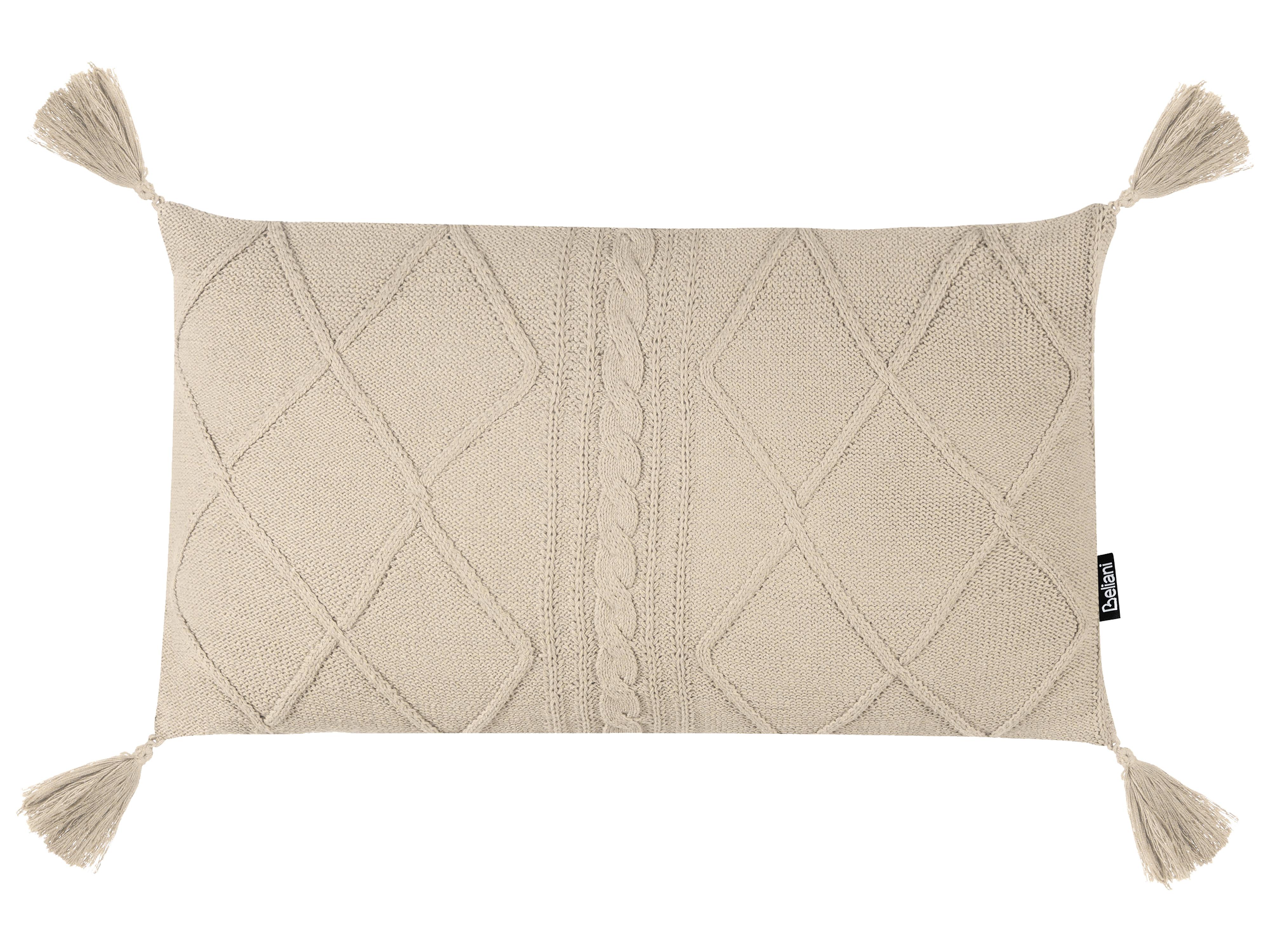 Set van 2 sierkussens CAESIA Katoen 30 x 50 cm Lichtbeige effen