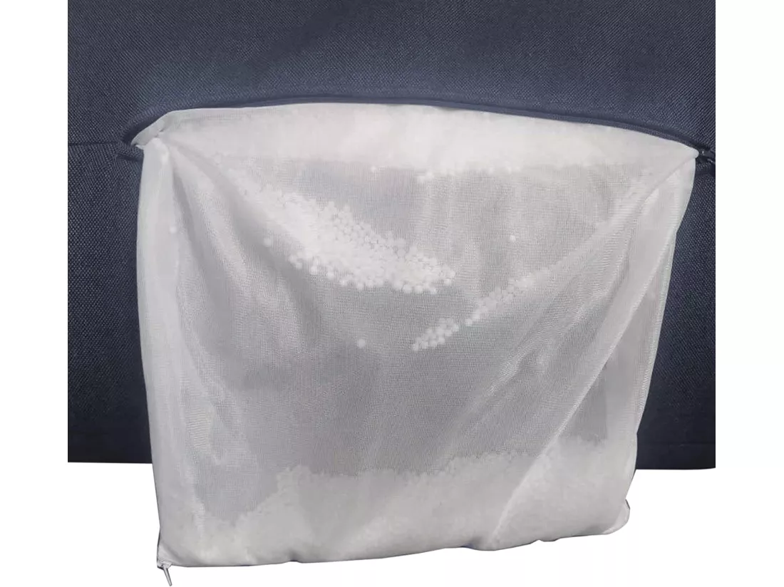 Housse Pouf Vide Fermeture Éclair Polyester Bleu 50x110x130