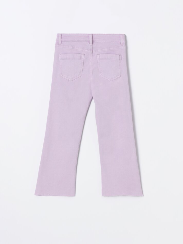 Calça jeans mini flare - Lilás claro