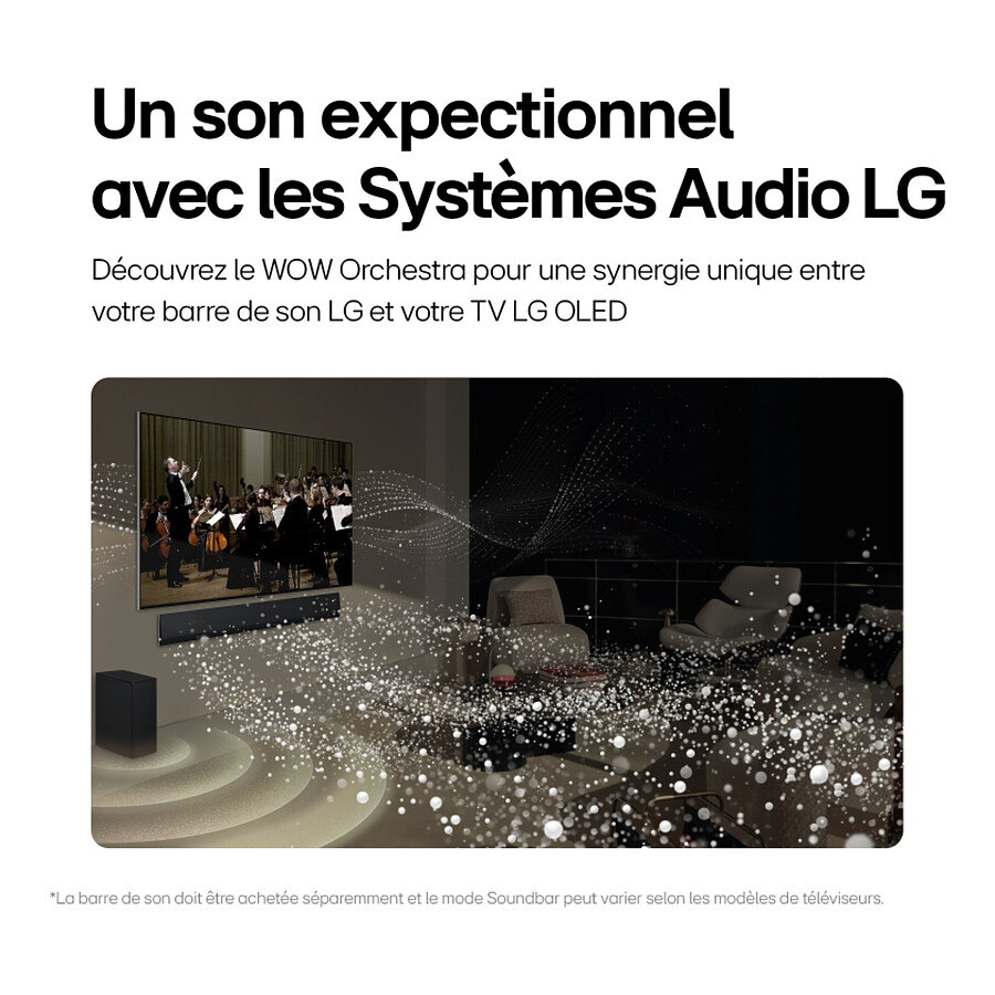LG OLED77G4 + S90TY - TV OLED 4K UHD HDR - 195 cm - Barre de son