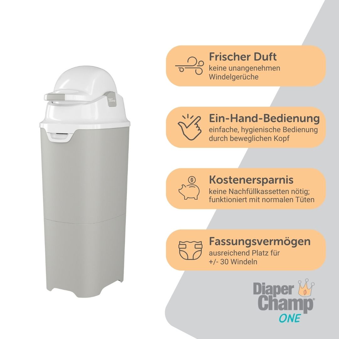 Diaper Champ ONE Maxi Geruchsdichter Windeleimer