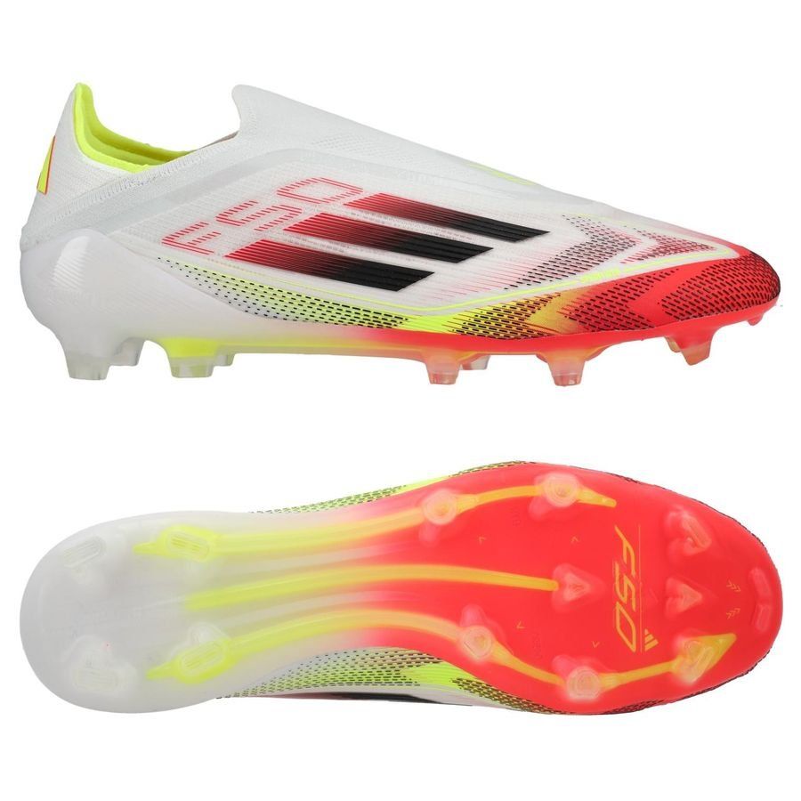 adidas F50 Elite Laceless FG Pure Victory - Blanc/Noir/Jaune
