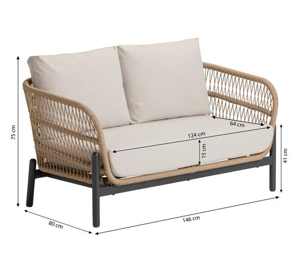 Dehner Sofa St-Etienne, 2-Sitzer