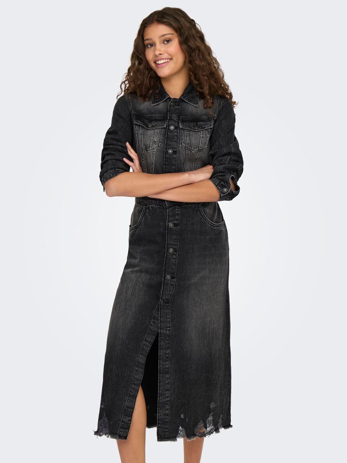 ONLBROADWAY Langes Kleid Grey Denim