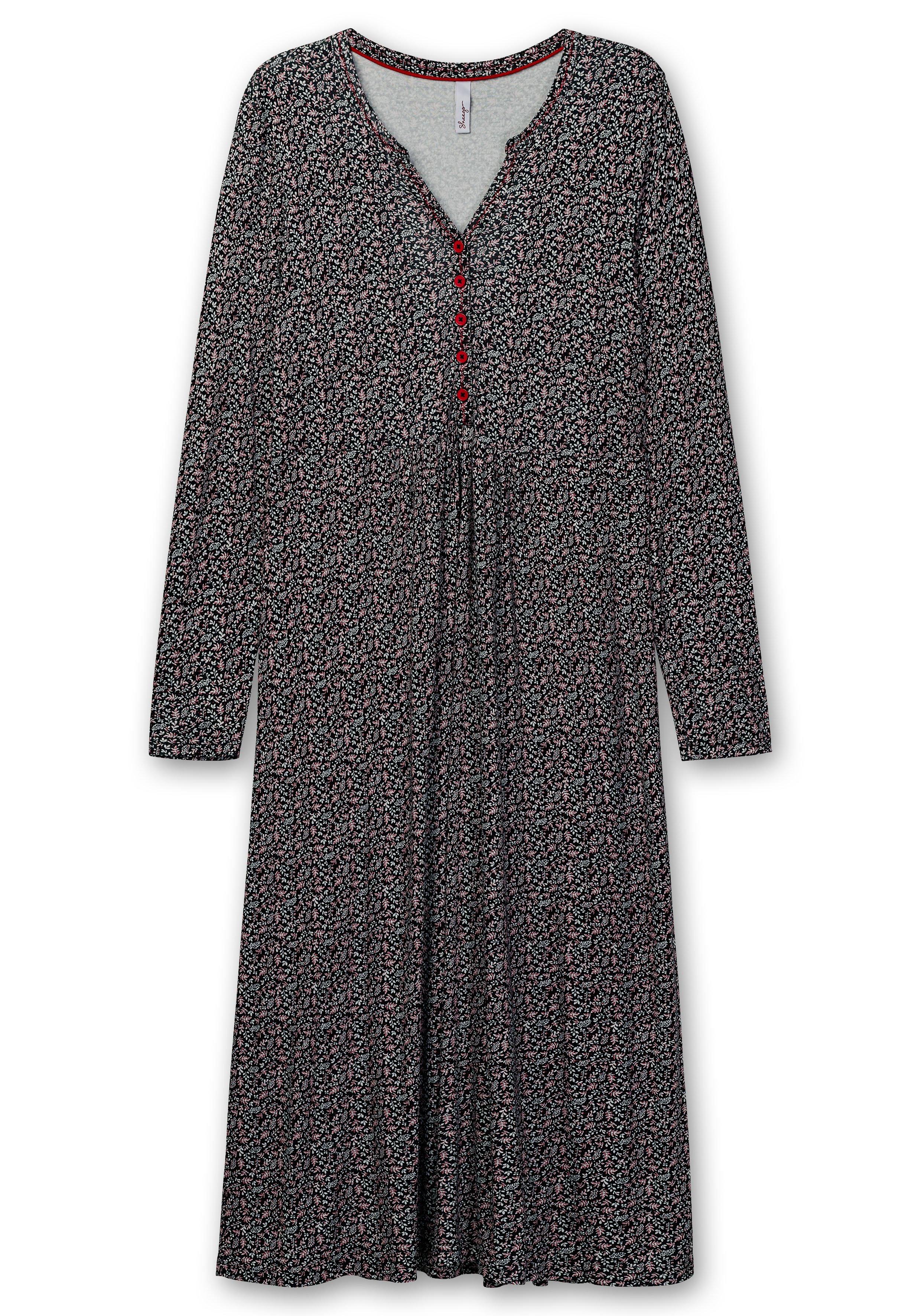 Jerseykleid mit Minimalprint und Kontrastknöpfen