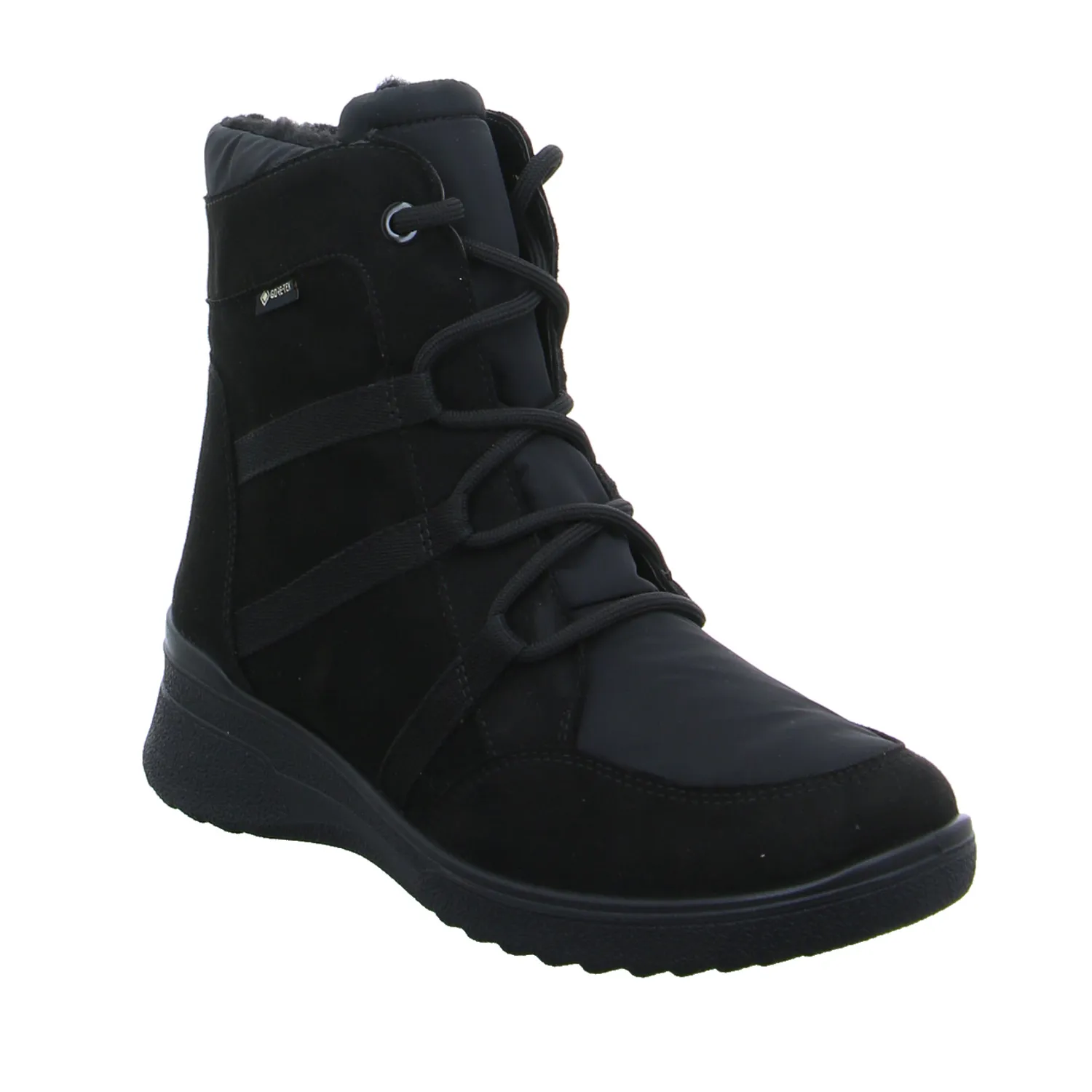 ARA Comfort-Snowboot Schwarz Lederimitat  Wechselfussbett und Gore-Tex