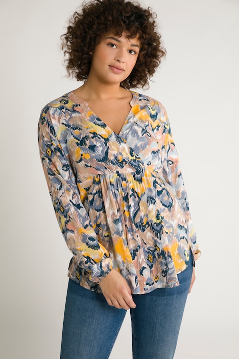 Bellieva-Bluse, Stillfunktion, Wickeloptik, Langarm