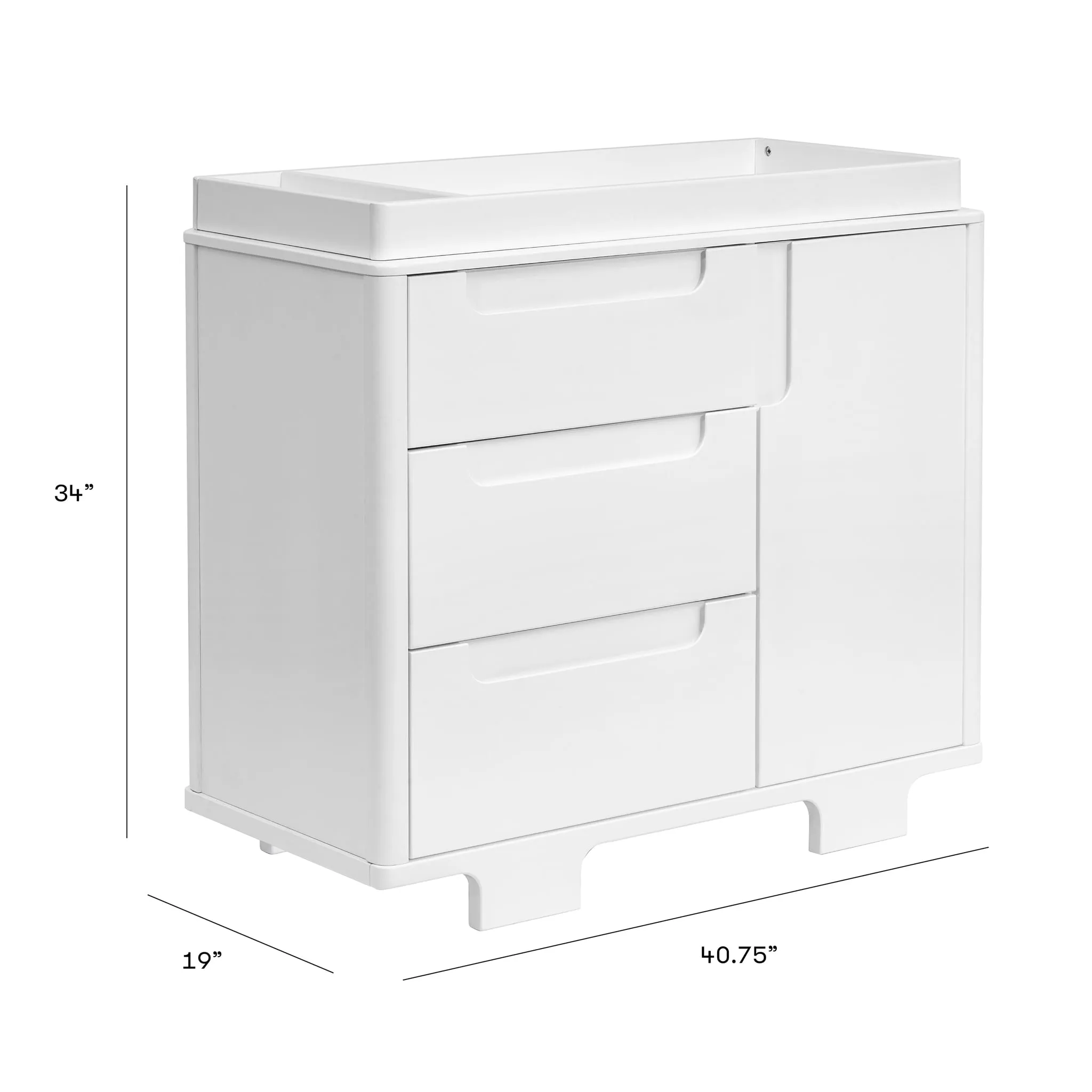 Babyletto Meuble à Langer 3-Tiroirs Yuzu - Blanc