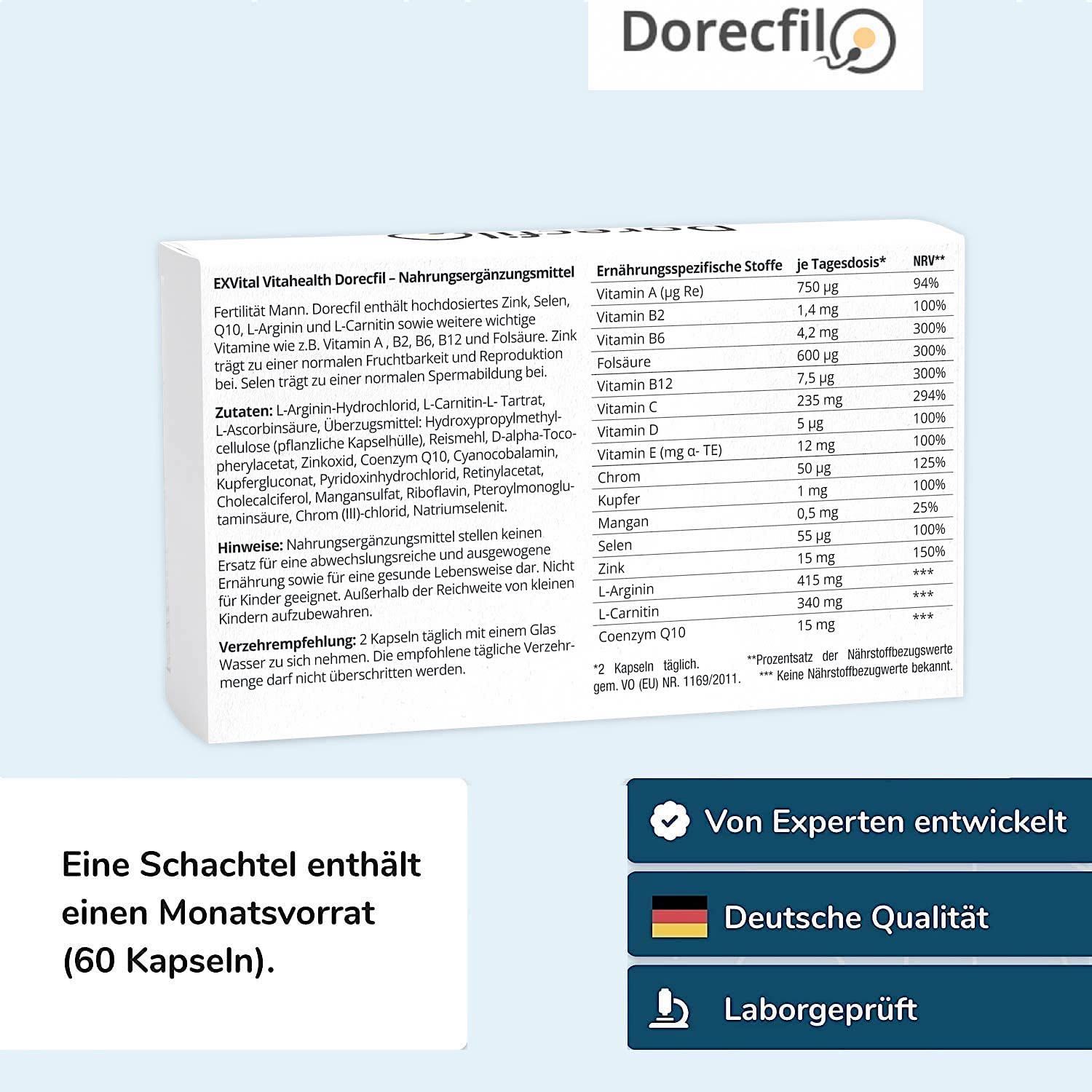 EXVital® Dorecfil- Fertilität Komplex für den Mann