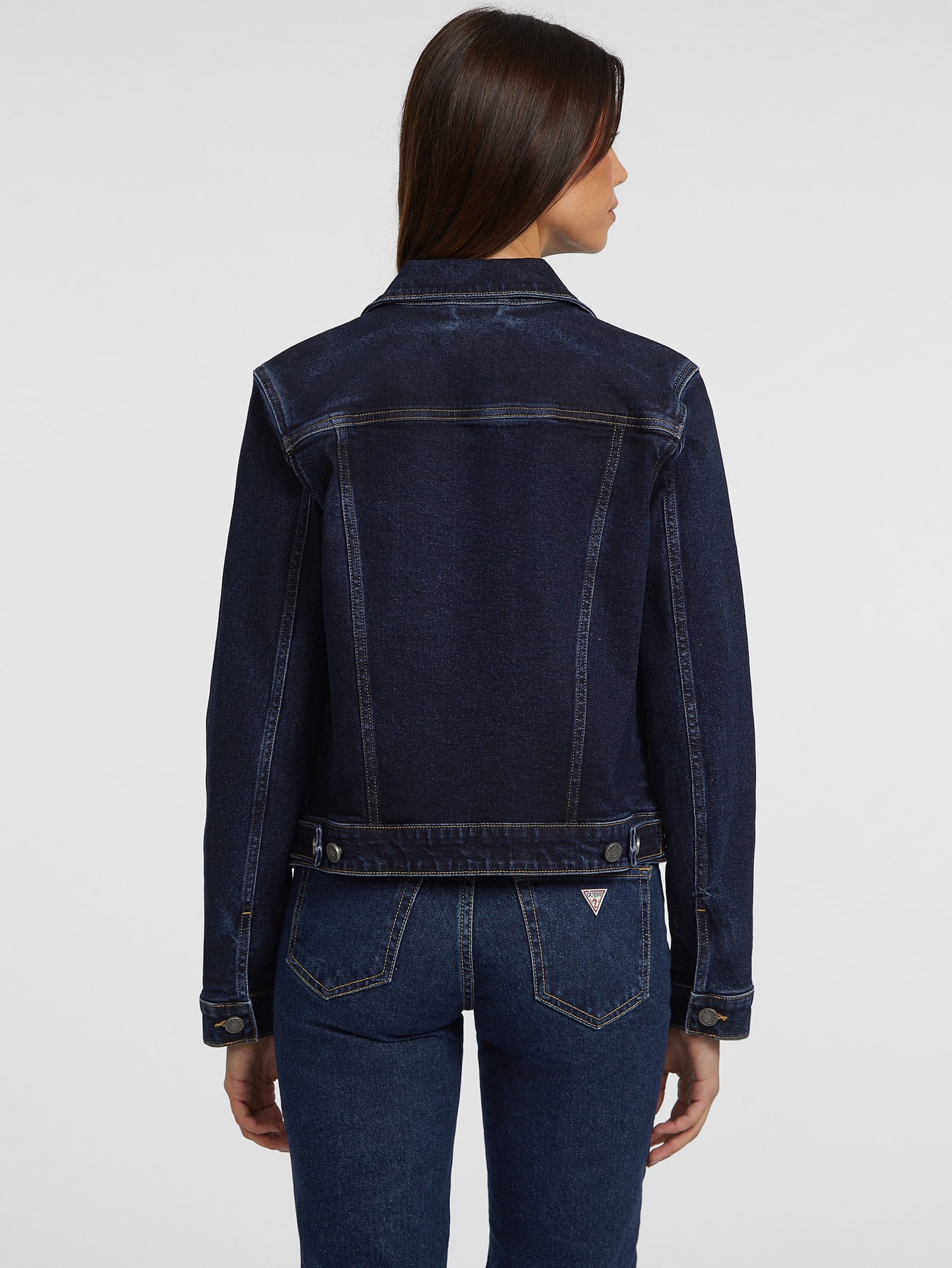 Jaqueta jeans slim estilo trucker