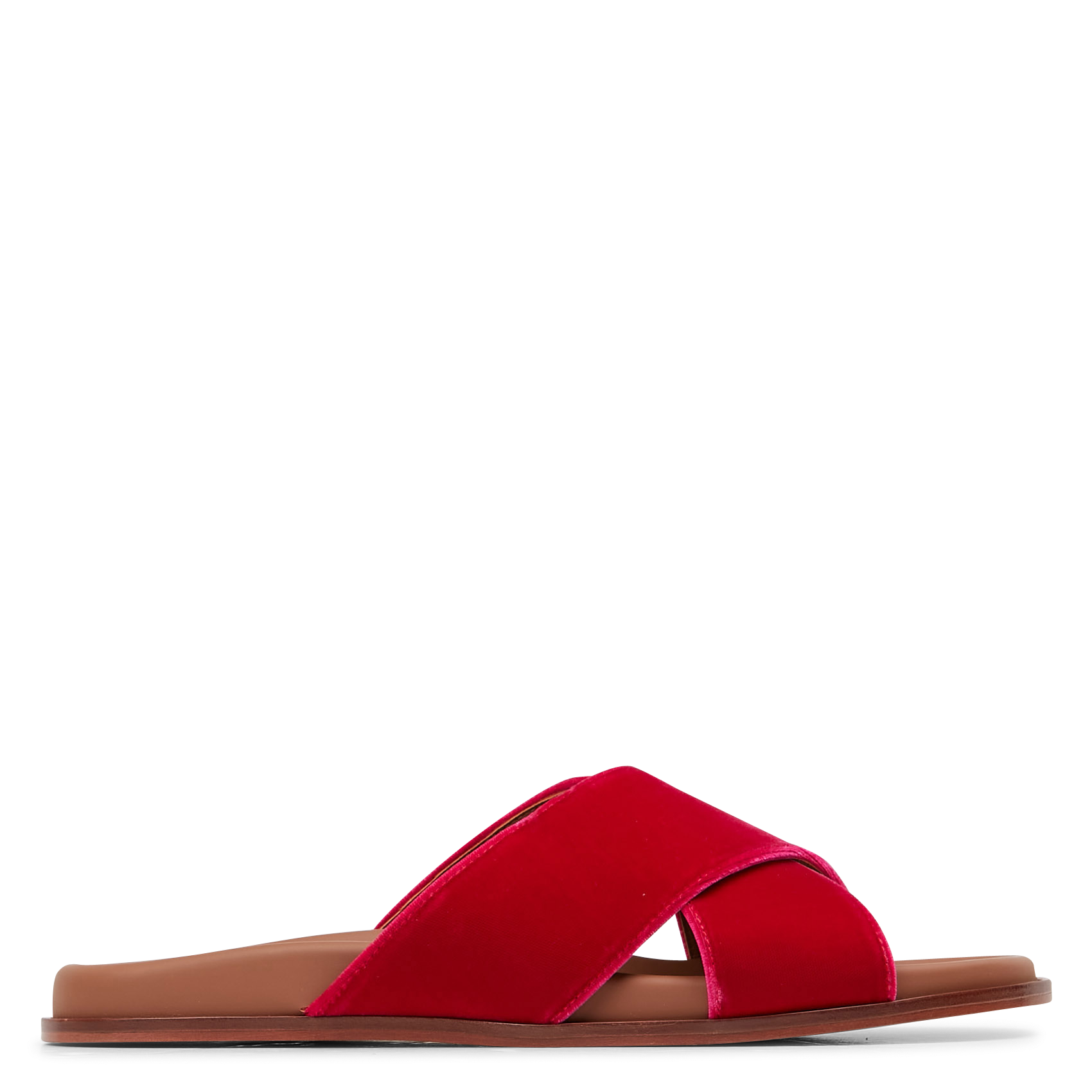 Mules en velours | Rouge
