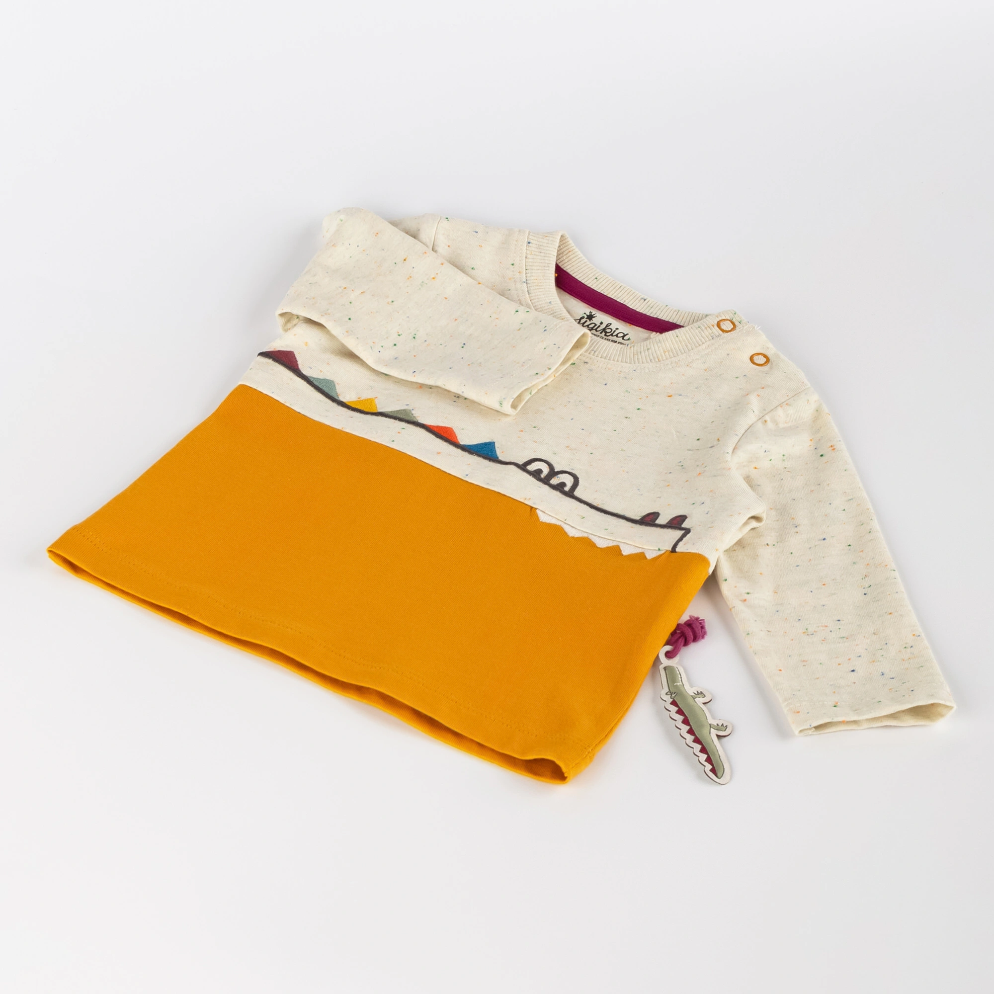 Langarmshirt B - WILD CROCODILE in beige