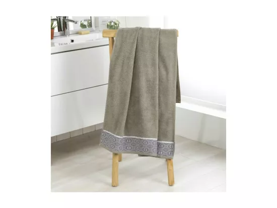 Drap de Bain 90 x 150 cm Esteban Kaki - Eponge Jacquard