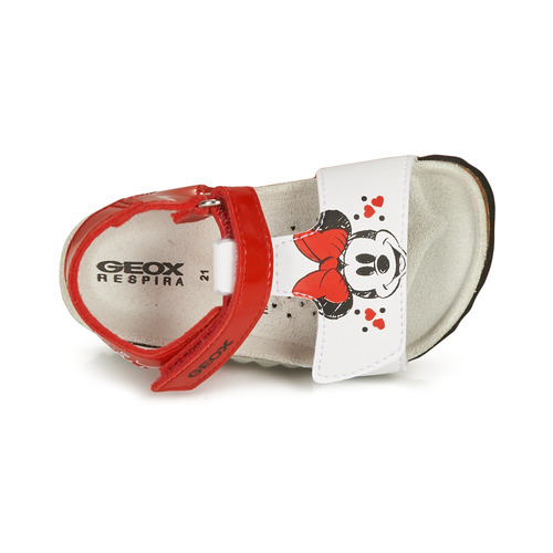Geox - SANDAL CHALKI GIRL - Rouge / Blanc