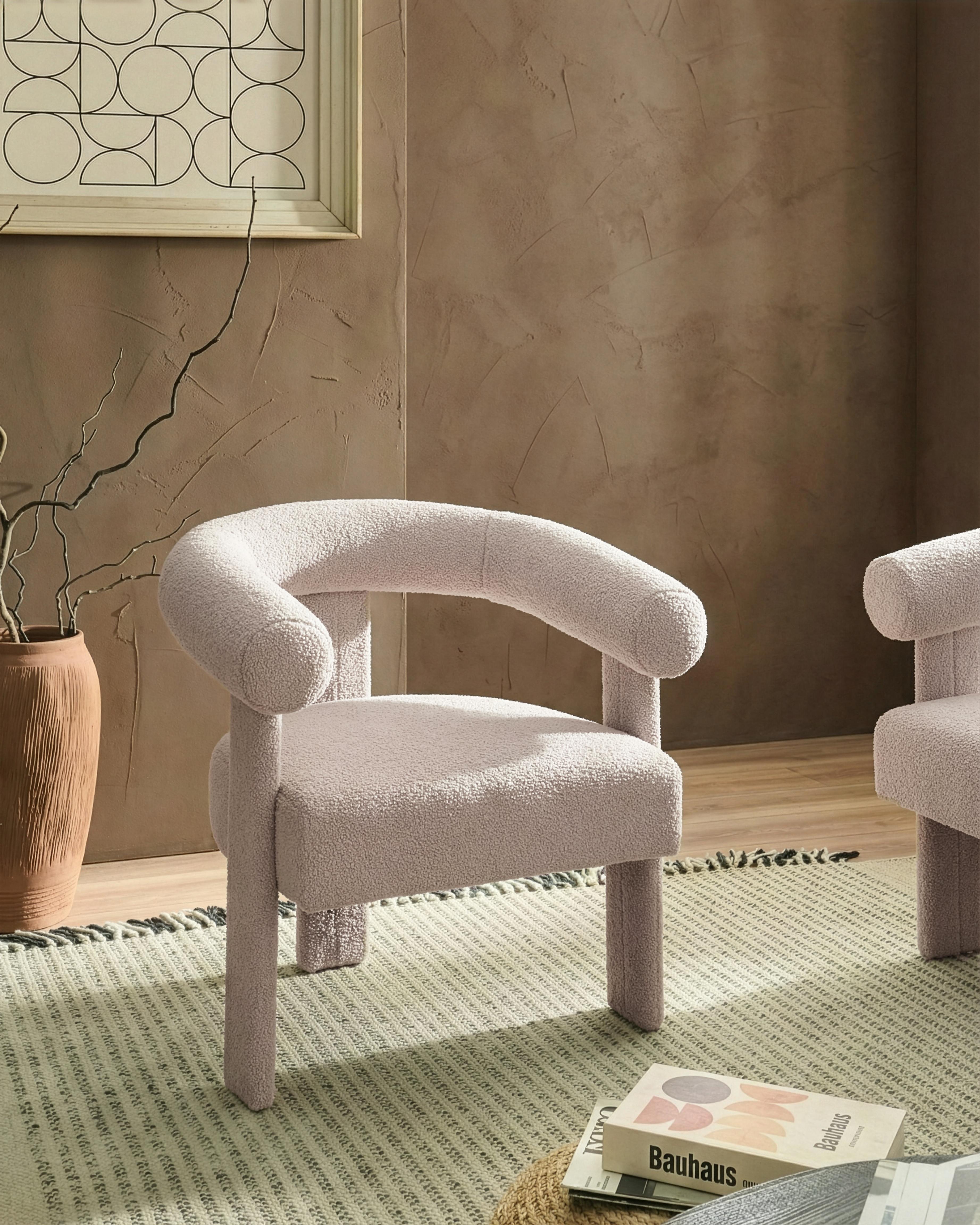 Fauteuil ILBRO Bouclé Lichtbeige