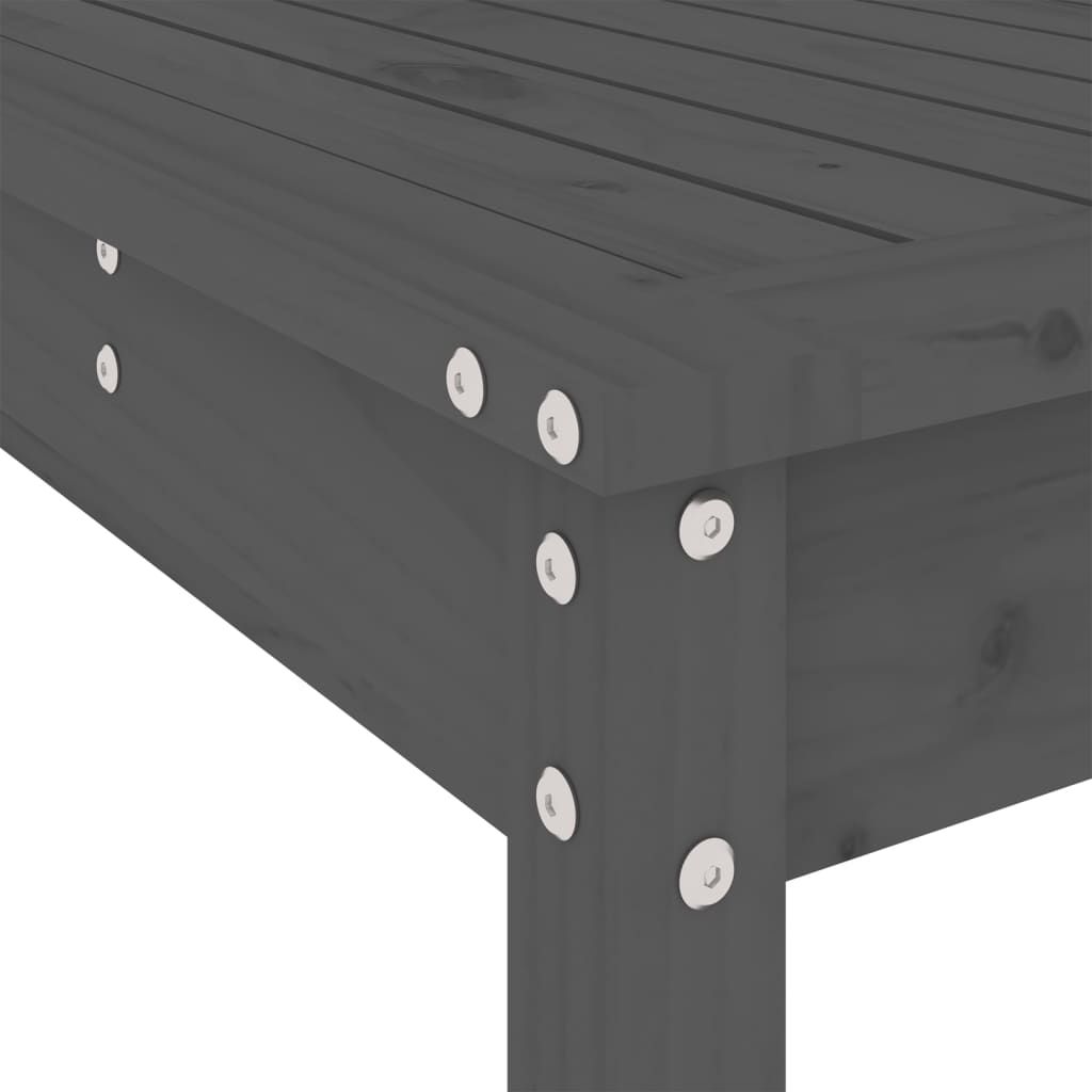 Ensemble à dîner de jardin 5 pcs gris bois massif de pin