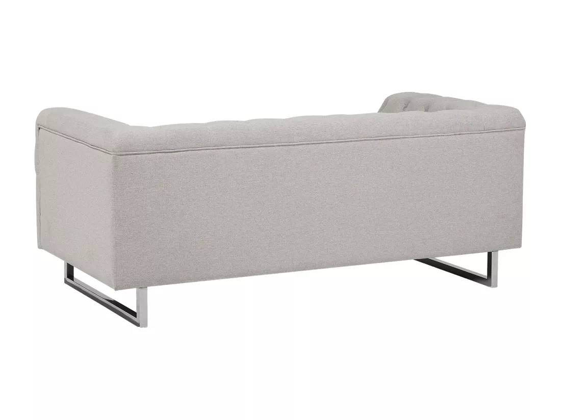 Canapé Chesterfield 2 places en tissu beige VISSLAND