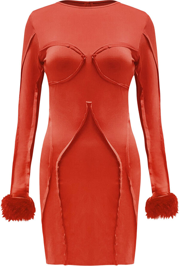 OW Collection Ciara Mini Dress Red