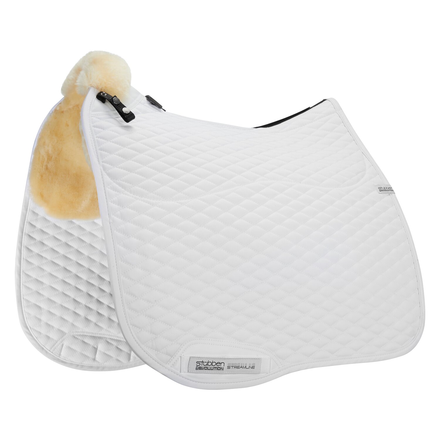 Stübben Lammfell-Schabracke Streamline  - weiß - Warmblut/Dressur