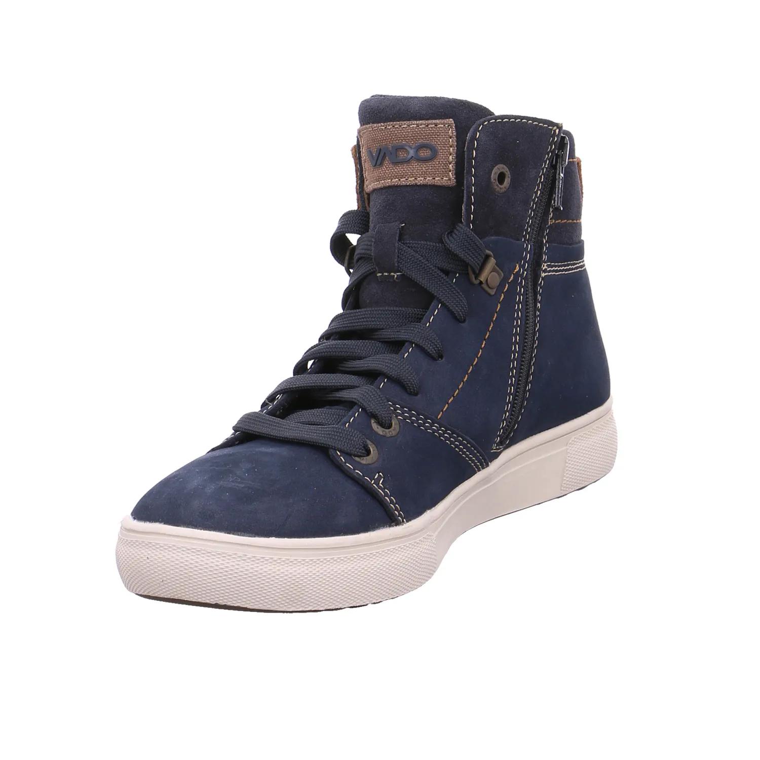 VADO Jungen-Winter-Bottine Blau Leder  Winter-Sneaker high