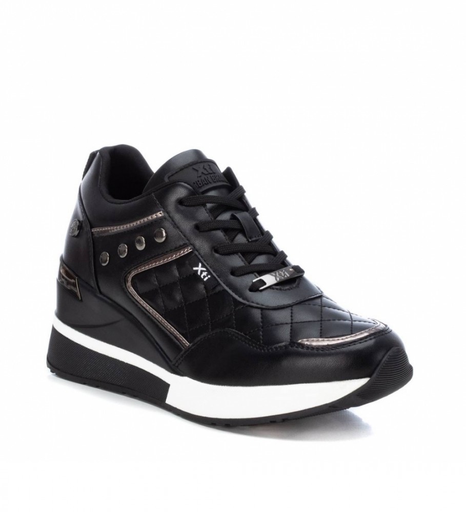 Tênis Xti 140120 Preto - Altura do Salto Anabela: 7cm -